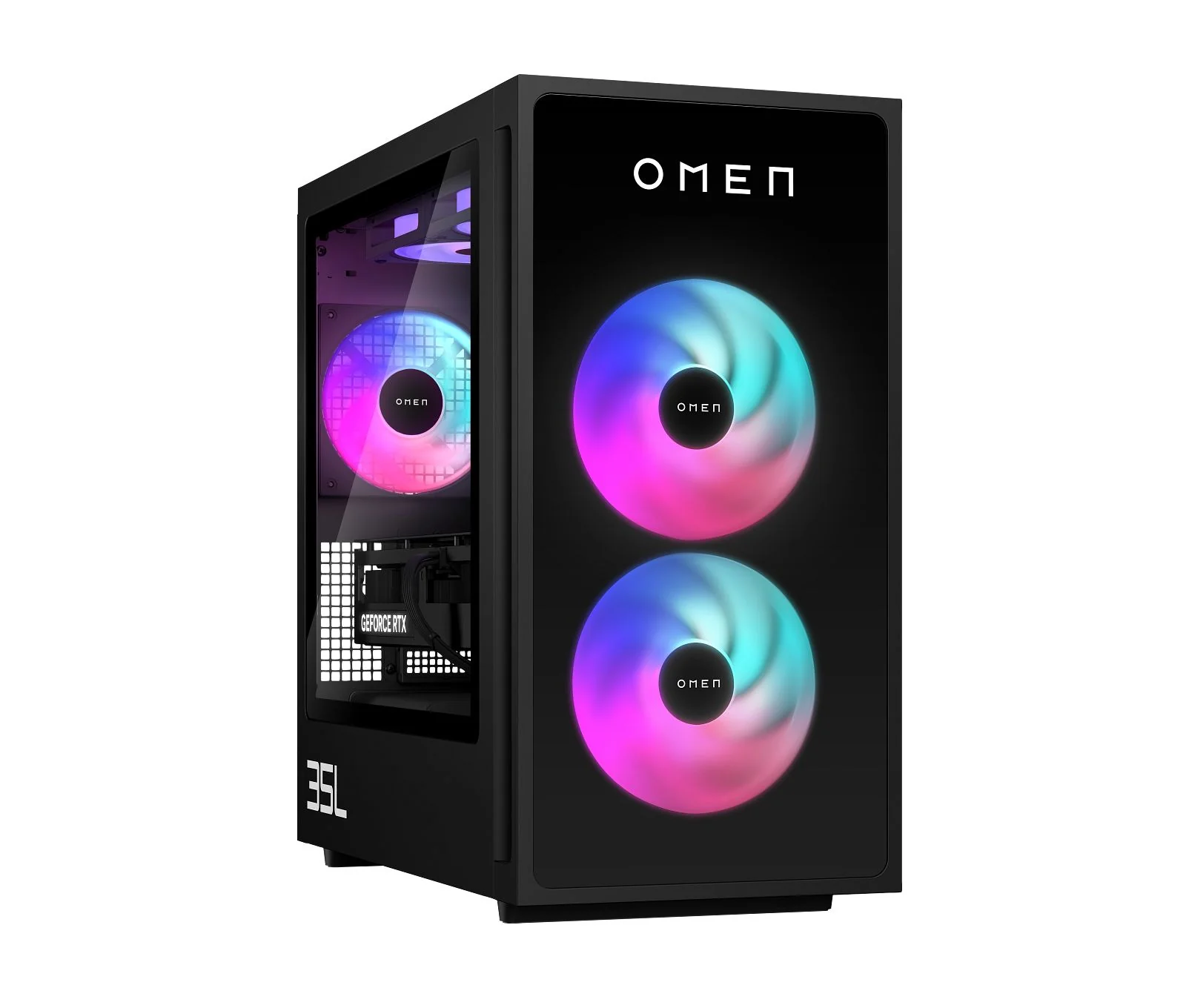 OMEN 35L Gaming Desktop GT16-0285t PC, Windows 11 Home, Intel® Core™ Ultra 9, 64GB RAM, 2TB SSD, NVIDIA® GeForce RTX™ 5080, Black
