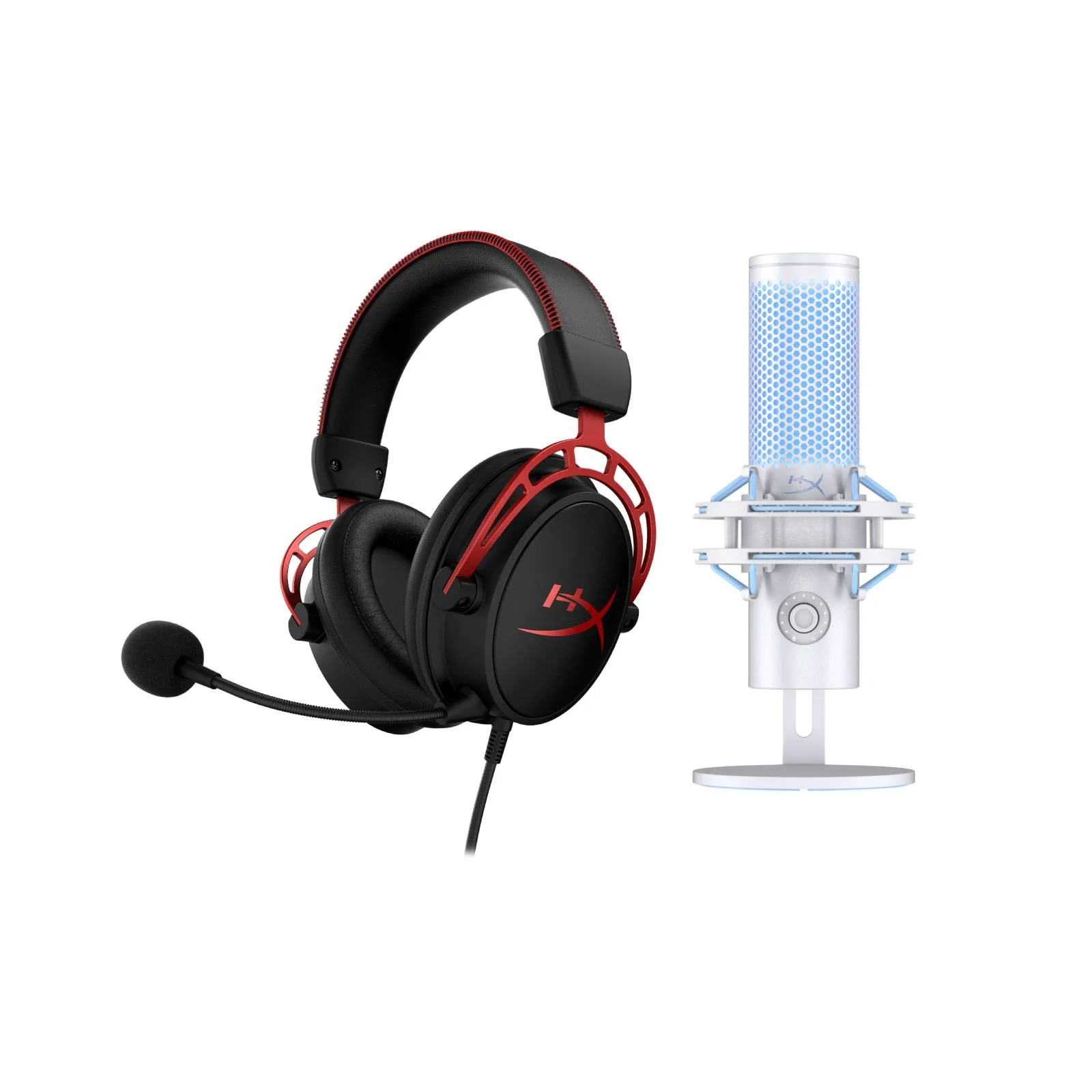 HyperX Bundle - Cloud Alpha Wired Headset, QuadCast 2 Microphone